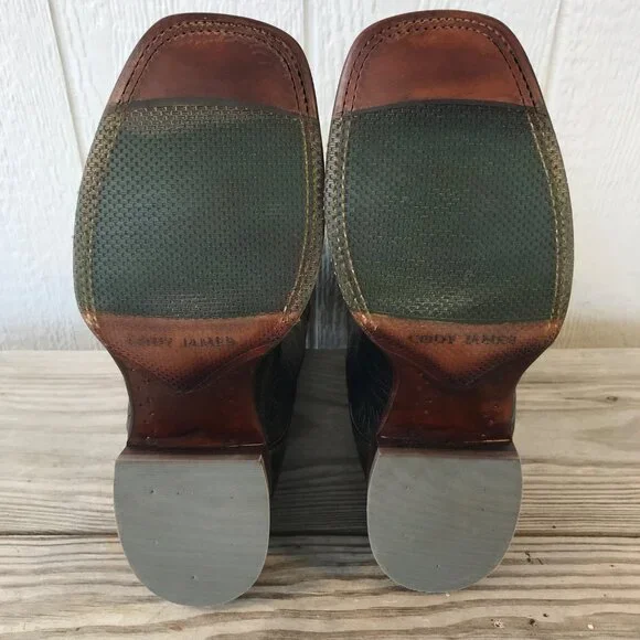 Cody James Bull Shoulder Mens Black Gray Leather Western Boots Mens 9 D BBH4 - Picture 7 of 13